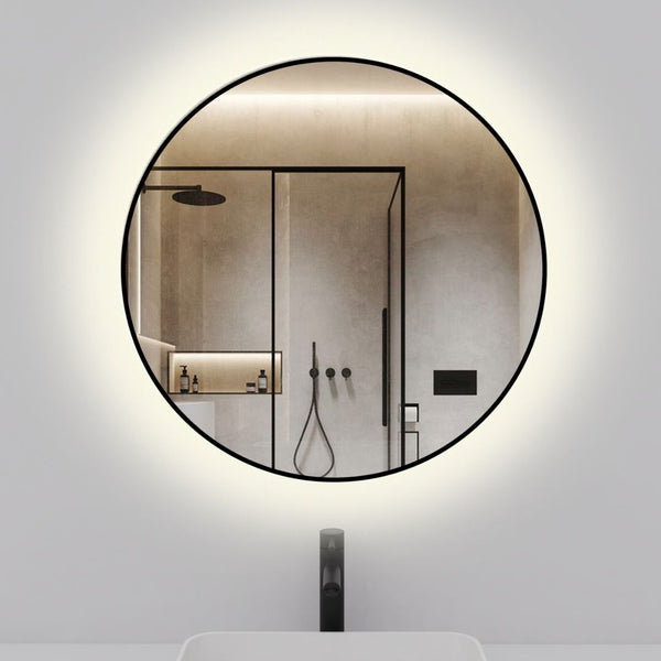 Neo round black mirror 90 cm