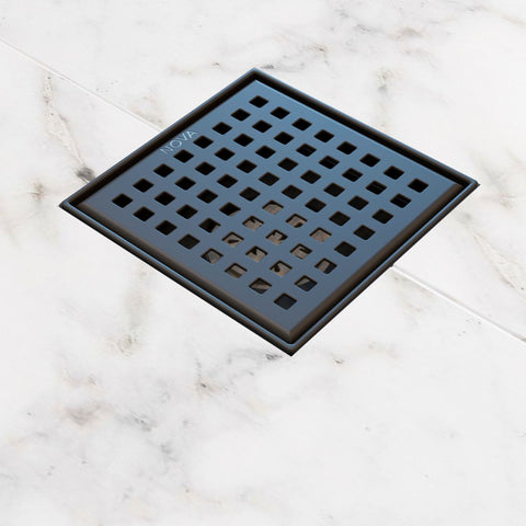 DESAGUE AQUAFLOW SQUARE DOTS MATT NOIR