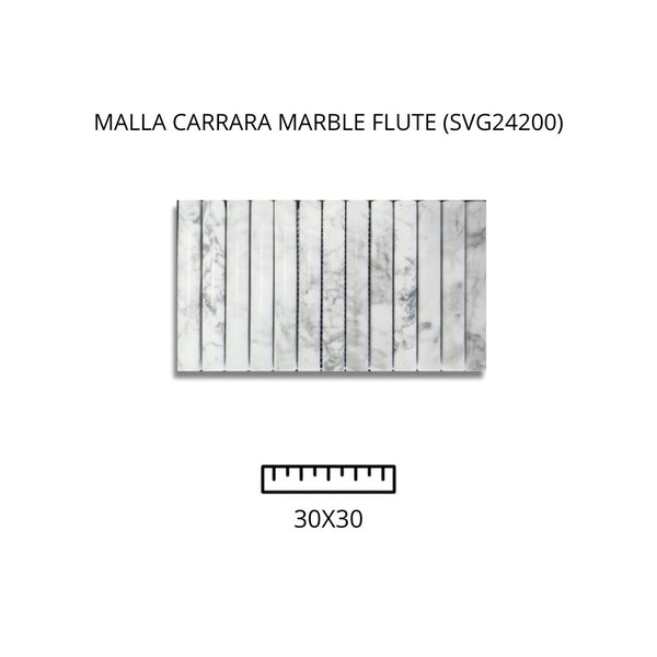 MALLA CARRARA MARBLE FLUTE (SVG24200) 30X30