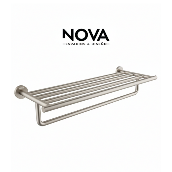 Toallero tipo hotel Tempo Brushed Radiance 600X216X131