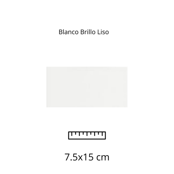 BLANCO BRILLO LISO 7.5x15