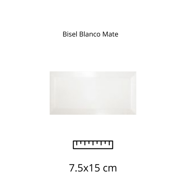 BISEL BLANCO MATE 7.5x15
