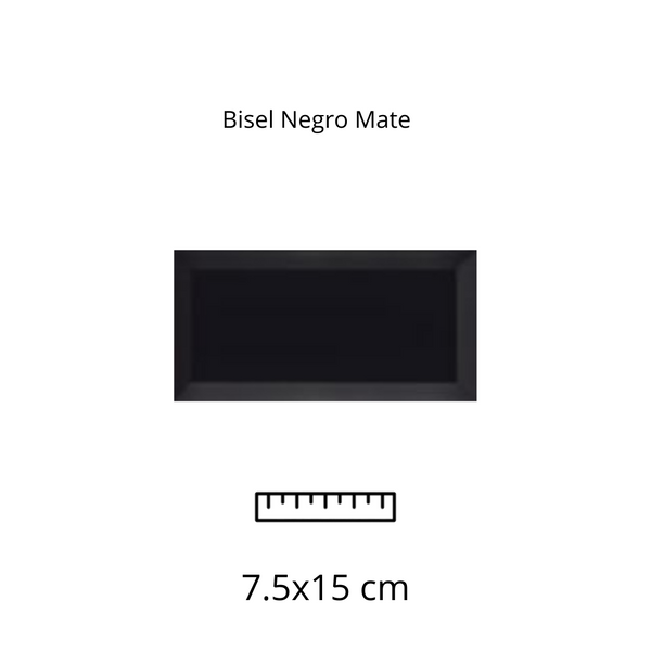 BISEL NEGRO MATE 7.5x15
