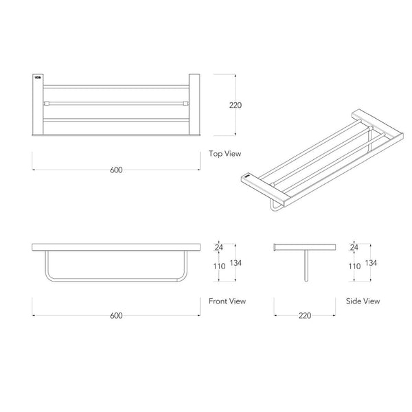 Vertical Shower Arm Line Gold