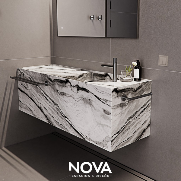 Monomando Lavabo Bajo Futura Anthracite Radiance