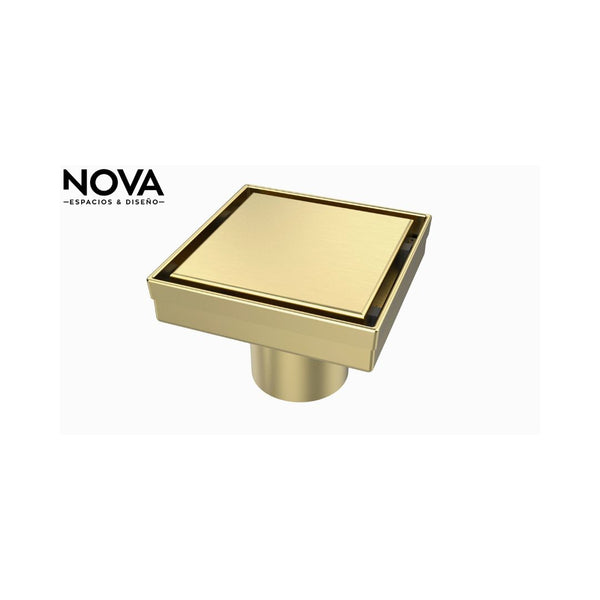 DESAGÜE AQUAFLOW SQUARE 10CM DORADO