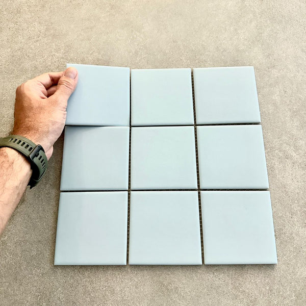 Mosaico Square Pixel Smalto Pastel Blue