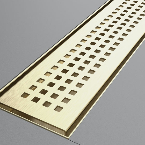 DESAGÜE AQUAFLOW LINEAL SQUARE DOTS DORADO 80CM