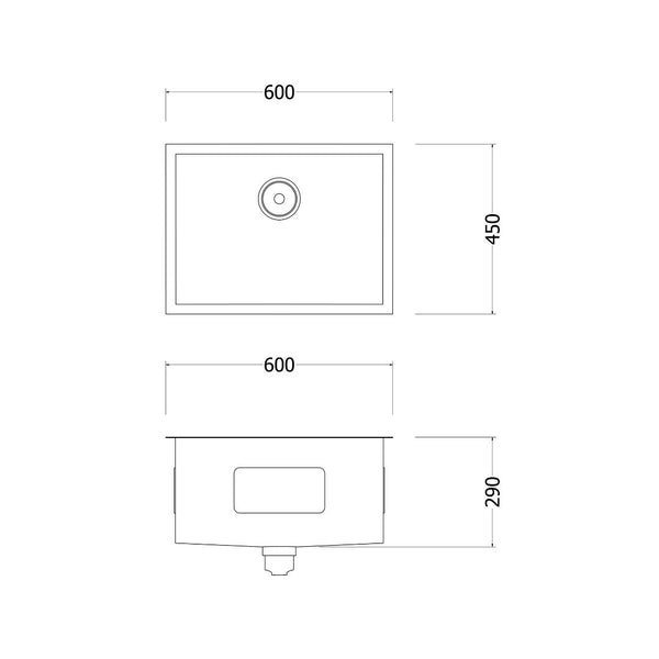 Fregadero Kitchen-Pro Z Una Cubeta 60X45cm