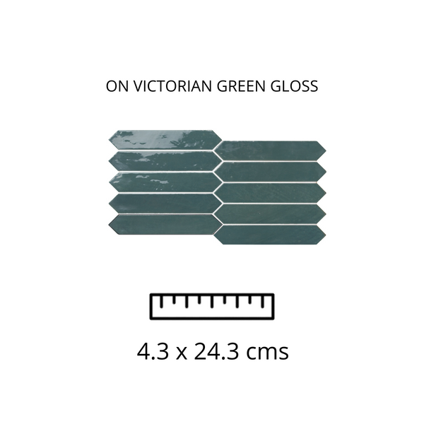 OFF VICTORIAN GREEN MATT/ ON VICTORIAN GREEN GLOSS 4.3X24.3