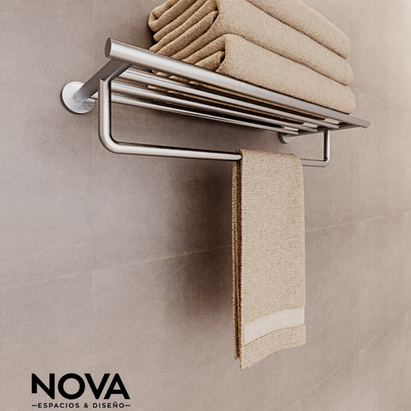 Toallero tipo hotel Tempo Brushed Radiance 600X216X131