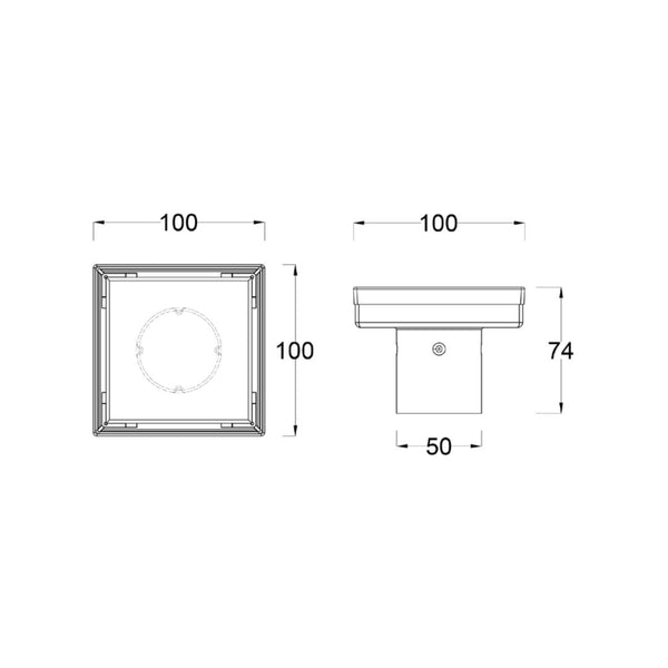 DESAGÜE AQUAFLOW SQUARE 10CM DORADO