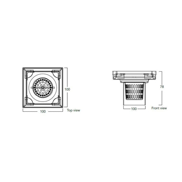 DESAGUE AQUAFLOW SQ UNSEEN DESCARGA VERTICAL 10CM