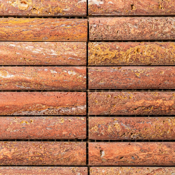 MALLA RED TRAVERTINE FLUTE (SVG24199) 30X30