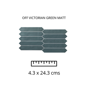 OFF VICTORIAN GREEN MATT/ ON VICTORIAN GREEN GLOSS 4.3X24.3