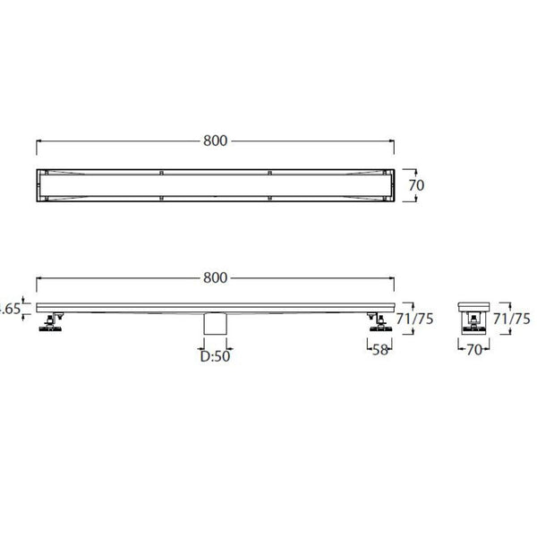 AQUAFLOW LINEAL UNSEEN 80CM ANTHRACITE