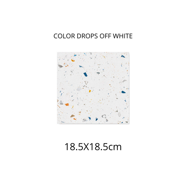 COLOR DROPS OFF WHITE  18.5X18.5