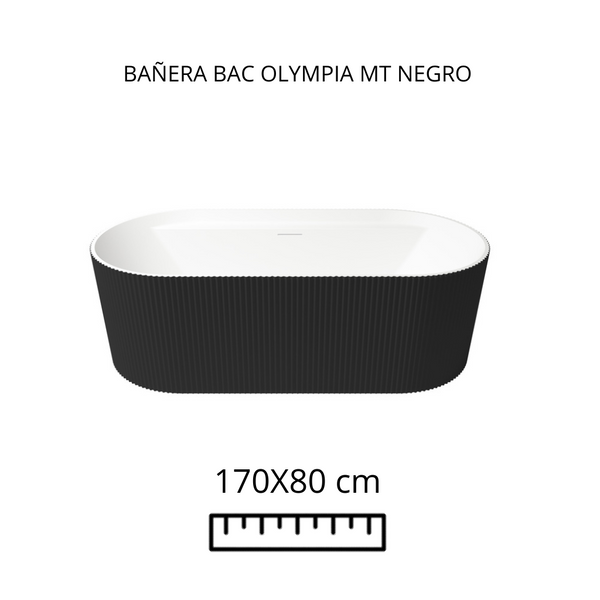 BAÑERA BAC OLYMPIA MT NEGRO