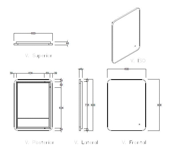 Neo Square Gold Mirror 60X80cm