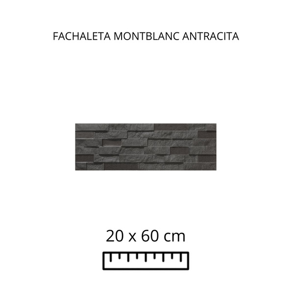 FACHALETA MONTBLANC ANTRACITA 20X60