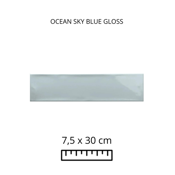 OCEAN SKY BLUE GLOSS 7.5X30