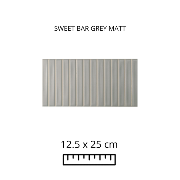 SWEET BAR GREY MATT 12.5X25