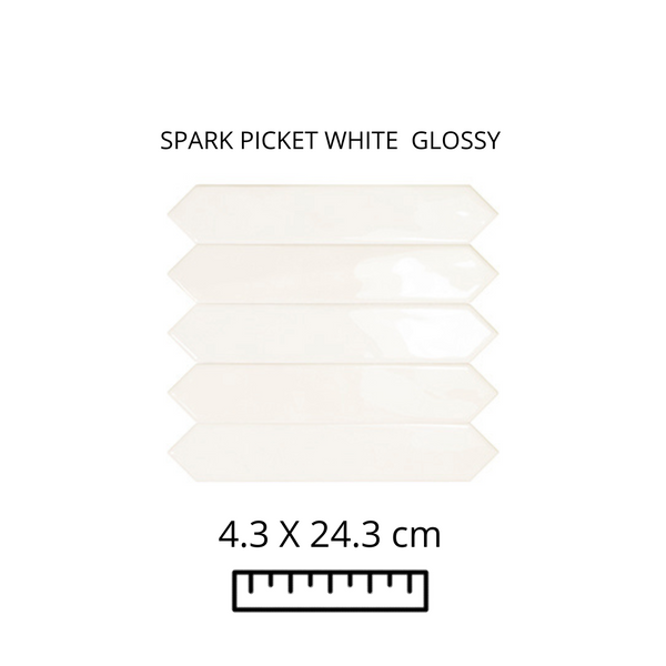 SPARK WHITE GLOSSY 4.3X24.3