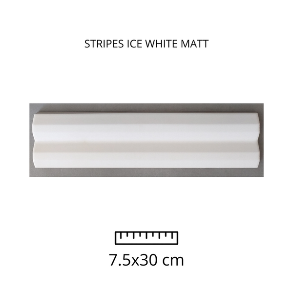 Stripes Ice White  Matt 7.5X30