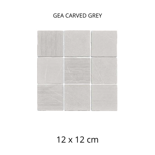 Gea Carved Grey 12X12