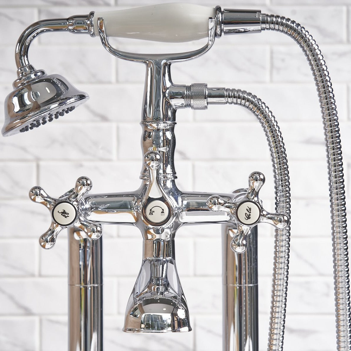 Carmen Bath Shower Mixer Two-Handle with Column 