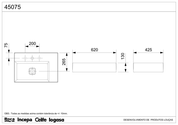 PLATINUM P8 WHITE WASHBASIN 