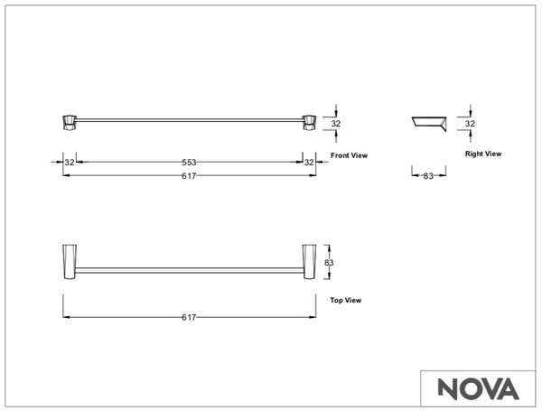 DIAMOND TOWEL RACK 60cm