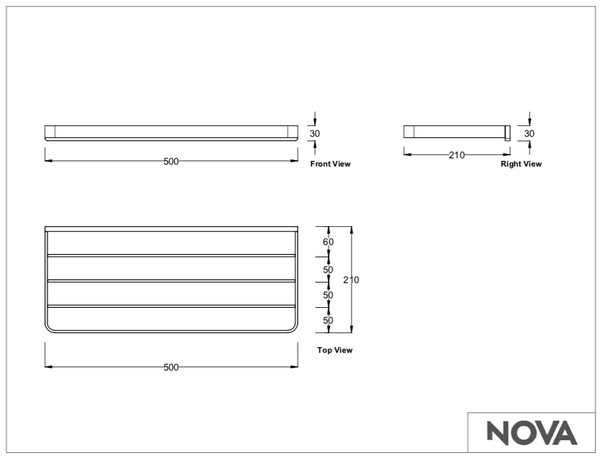 HOTEL ELEMENT TOWEL RAIL 50x21cm