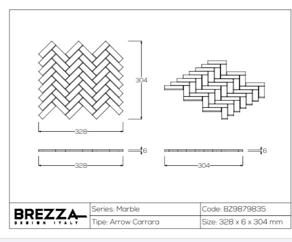 Mosaico Arrow Calacatta